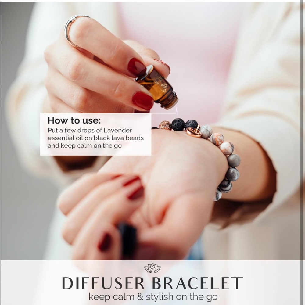 AURA LOVE‎ YOURSELF Lava Rock Diffuser Bracelet with Essential Oil